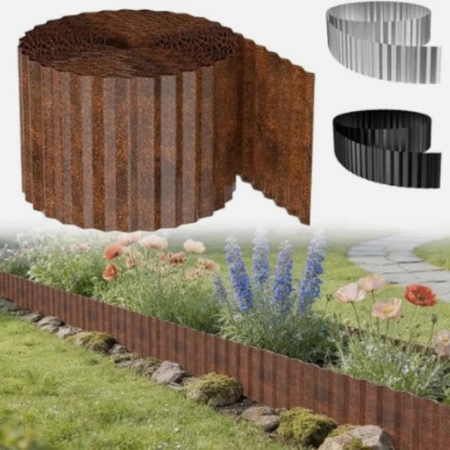 Heavy Duty Steel Lawn Edging Flexible Metal Border for Flower Beds Paths Garden